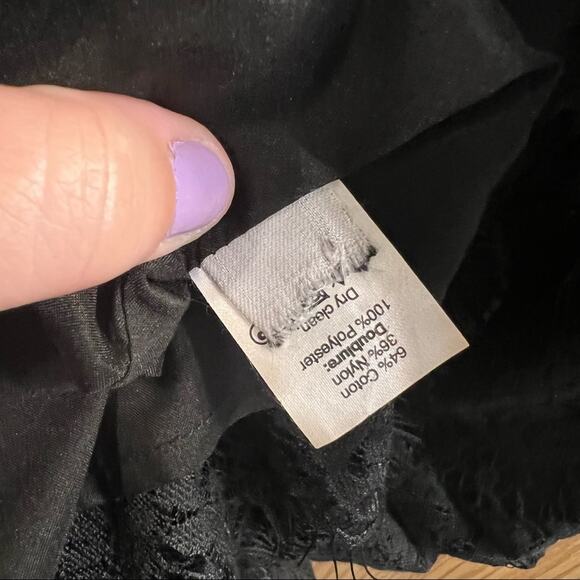 Madewell Black Lace Off the Shoulder Mini Dress Women's Size 0 Cotton & Nylon - Picture 10 of 12